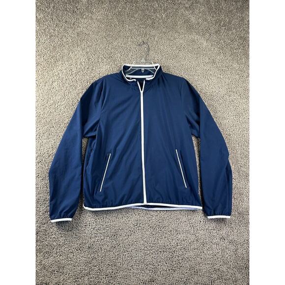 Under Amour Jacket Womens Large Blue White Academy Storm Windbreaker Ladies - Picture 1 of 12